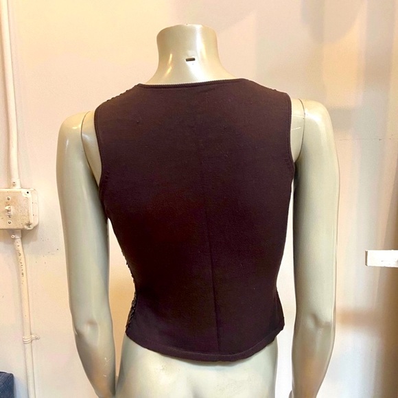 Silk Sequins Crew Neck Top - Picture 2 of 3